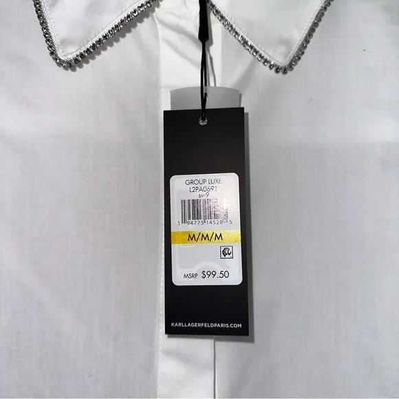 NWT Karl Lagerfeld Paris lady’s shirt 100% cotton size M - Picture 5 of 7